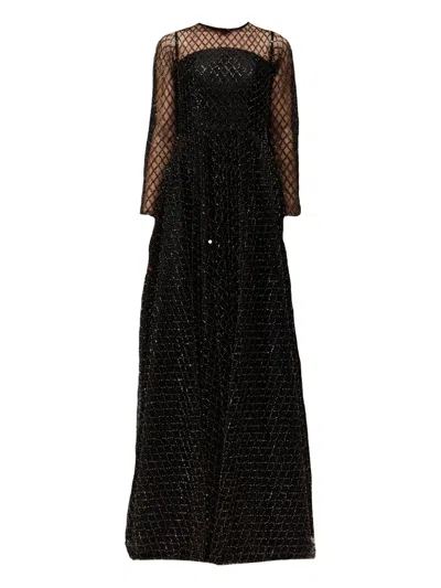 Tha Seen Beaded-embellishment Maxi Dress In Black