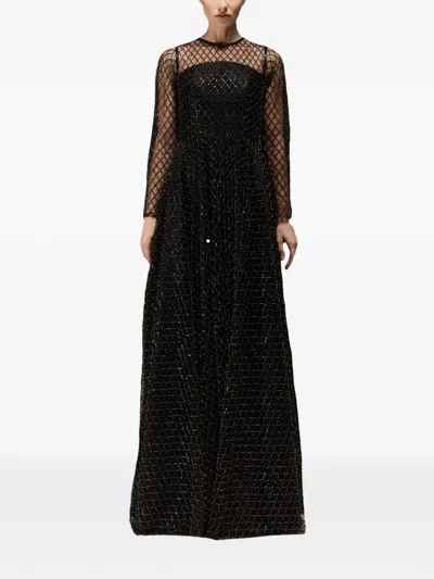 Tha Seen Beaded-embellishment Maxi Dress In Black