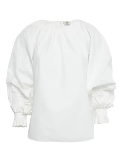 Pre-owned Fendi Balloon-sleeve Blouse In White