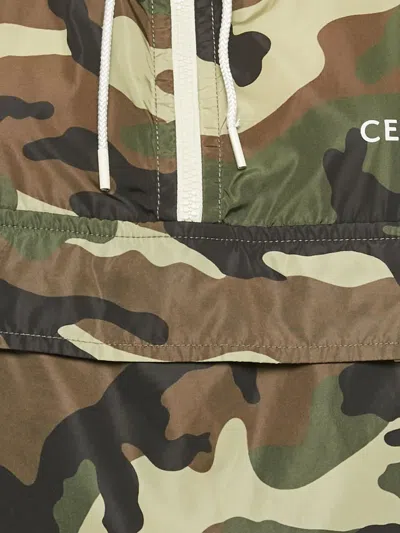 Pre-owned Celine Camouflage-print Hoodie In Green
