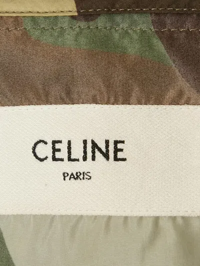 Pre-owned Celine Camouflage-print Hoodie In Green