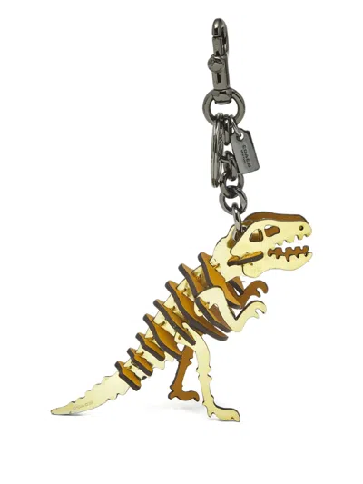 Pre-owned Coach Vintage Small Rexy Bag Charm In Gold