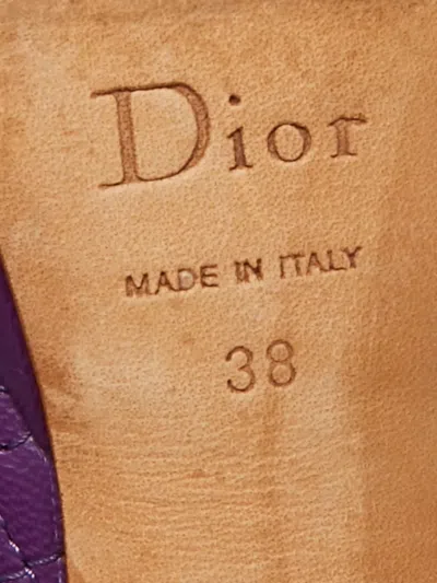Pre-owned Dior Cannage Bow Leather Pumps In Purple