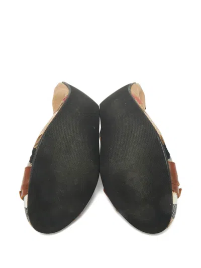 Pre-owned Burberry Multicolour Check Ballet Flats In Neutral