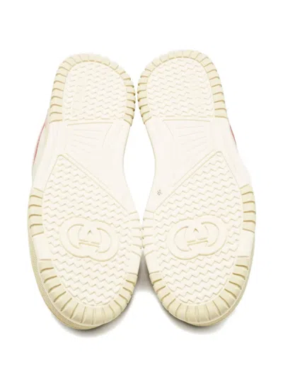 Pre-owned Gucci Gg Leather Sneakers In White