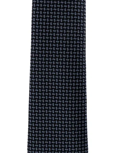 Giorgio Armani Patterned Tie In Blue