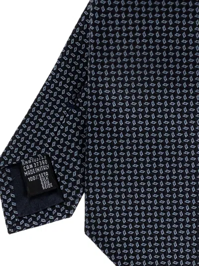Giorgio Armani Patterned Tie In Blue