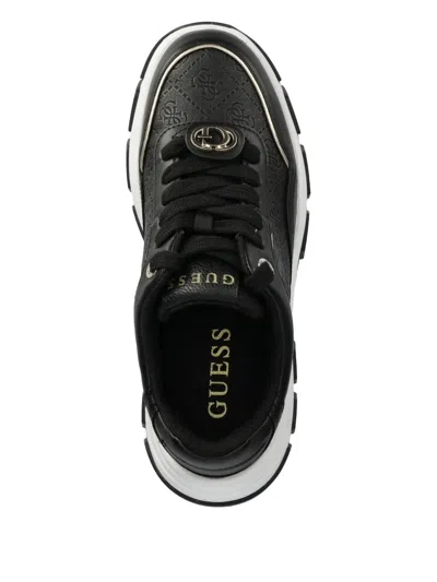 Guess Usa Logo-plaque Platform Sneakers In Black