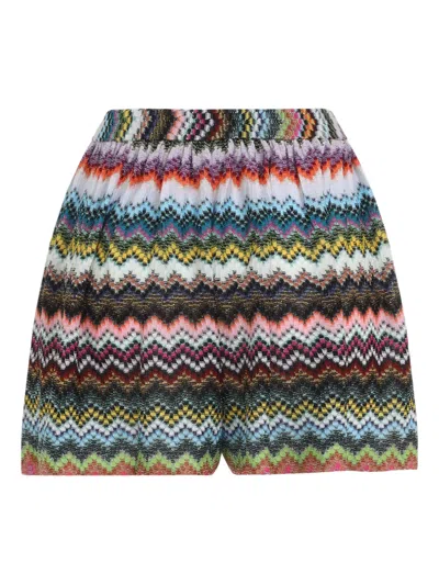 Missoni Chevron High-waisted Shorts In Multi