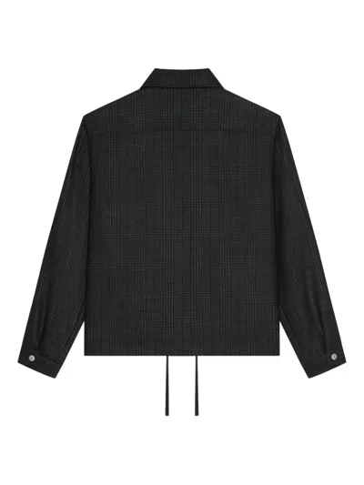 Givenchy Silver-tone-hardware Checked Jacket In Black