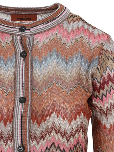Missoni Button-up Cardigan In Brown