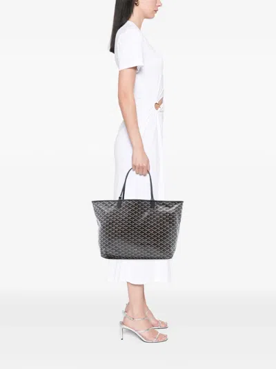 Pre-owned Goyard 2019 Ine Saint Louis Gm Tote Bag In Black