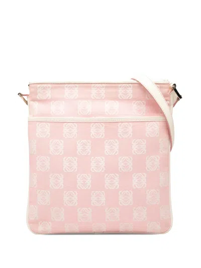 Pre-owned Loewe 2004 Anagram Canvas Crossbody Bag In Pink