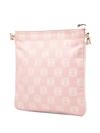 Pre-owned Loewe 2004 Anagram Canvas Crossbody Bag In Pink
