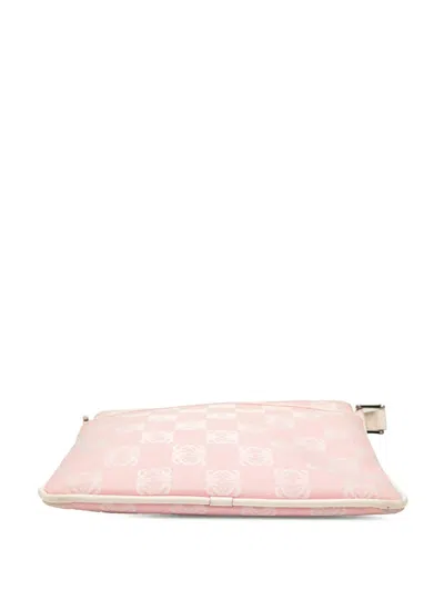 Pre-owned Loewe 2004 Anagram Canvas Crossbody Bag In Pink