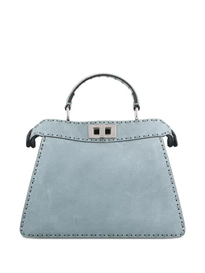 Fendi Peekaboo Iseeu Small In Nubuck Leather Bags In Blue