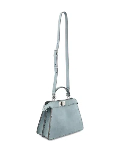 Fendi Peekaboo Iseeu Small In Nubuck Leather Bags In Blue