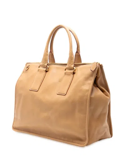 Pre-owned Prada 2010-2025 Soft Calf Satchel In Brown