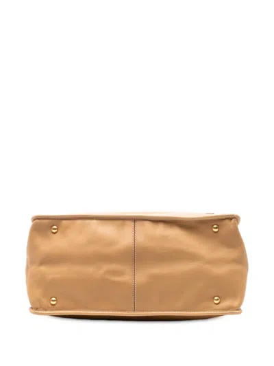 Pre-owned Prada 2010-2025 Soft Calf Satchel In Brown