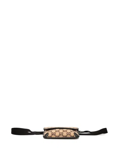 Pre-owned Gucci 2000-2015 Gg Wool Slim Belt Bag In Brown