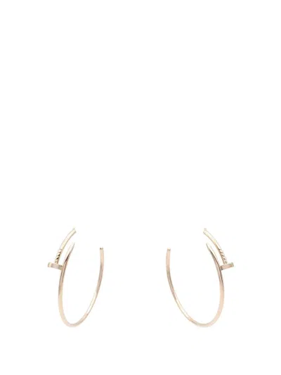 Pre-owned Cartier 2010-2025 Large 18k Rose Gold Juste Un Clou Hoop Earrings In Pink