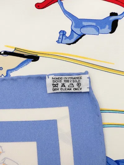 Pre-owned Hermes 1999-2018 Raconte Moi Le Cheval Silk Scarf Scarves In White