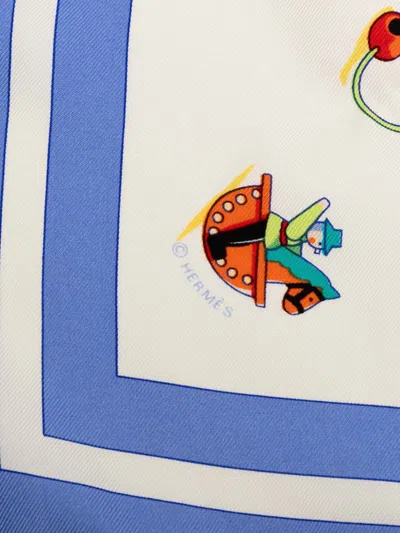 Pre-owned Hermes 1999-2018 Raconte Moi Le Cheval Silk Scarf Scarves In White