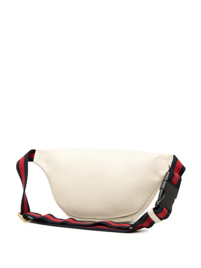 Pre-owned Gucci 2000-2015 Leather Logo Belt Bag In White