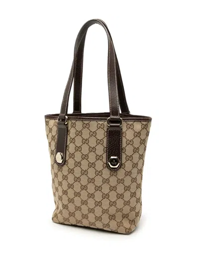Pre-owned Gucci 2000-2015 Gg Canvas Charmy Shoulder Bag In Brown