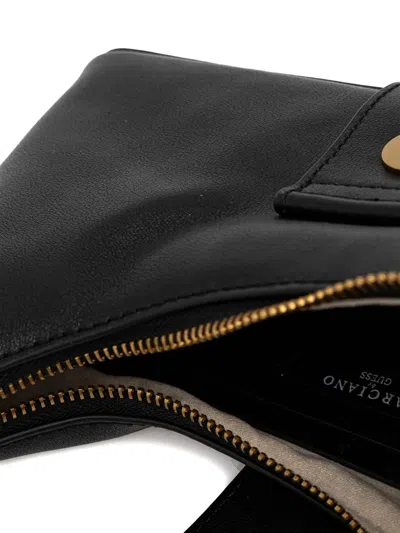 Marciano Rose-appliqué Buckle Shoulder Bag In Black