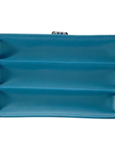 Pre-owned Bvlgari 2017-2025 Small Calfskin Serpenti Forever Top Handle Bag Satchel In Blue