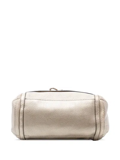 Pre-owned Gucci 2016-2025 Leather Bella Satchel In Gold