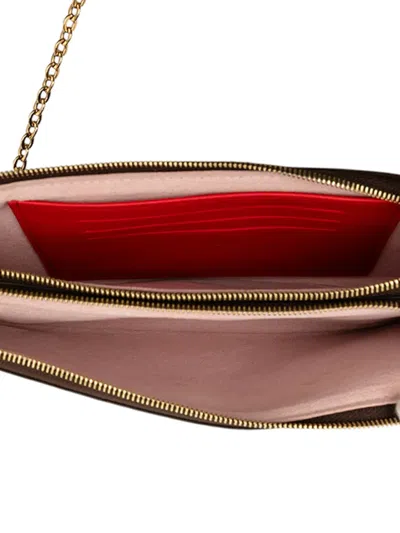 Pre-owned Louis Vuitton 2018 Monogram Blooming Flowers Double Zip Pochette Crossbody Bag In Brown