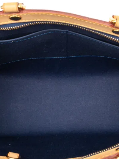 Pre-owned Louis Vuitton 2013 Monogram Vernis Brea Mm Satchel In Blue