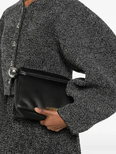 Pre-owned Jacquemus La Pochette Rond Carré Clutch Bag In Black