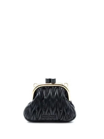 Pre-owned Miu Miu 2010-2025 Mini Matelasse Nappa Belle Crossbody Bag In Black