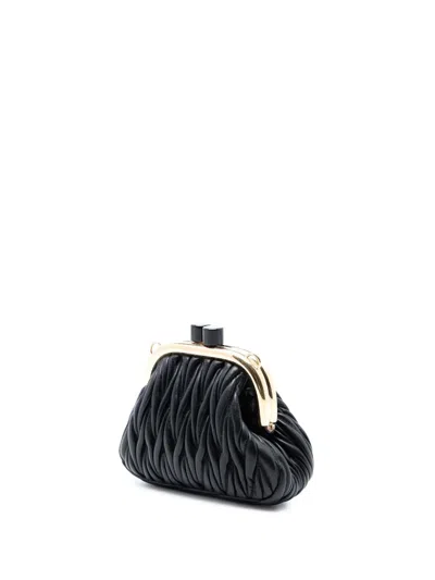 Pre-owned Miu Miu 2010-2025 Mini Matelasse Nappa Belle Crossbody Bag In Black