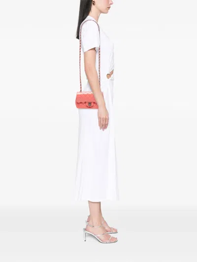 Pre-owned Chanel 2015-2016 Mini Rectangular Classic Patent Single Flap Crossbody Bag In Pink