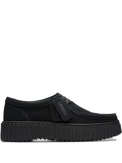 Clarks Originals Suede Lace-up Loafers In Black