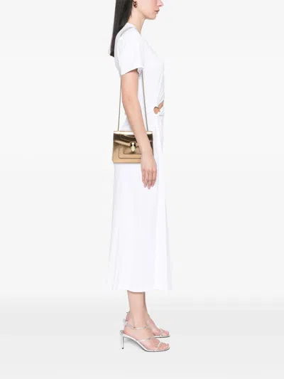 Pre-owned Bvlgari 2010-2025 Small Patent Serpenti Forever Crossbody Bag In Gold