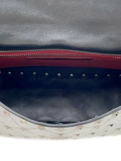 Pre-owned Valentino Garavani 2000-2017 Medium Lambskin Rockstud Spike Satchel In Silver