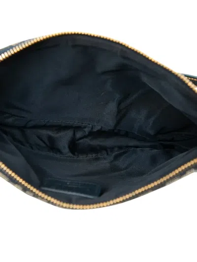 Pre-owned Dior 2002 Mini Issimo Canvas Saddle Pochette Shoulder Bag In Blue