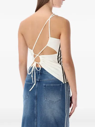 Adidas Originals Asymmetric One-shoulder Top In White