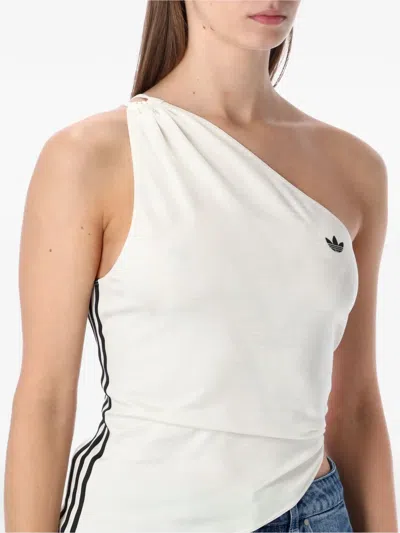 Adidas Originals Asymmetric One-shoulder Top In White