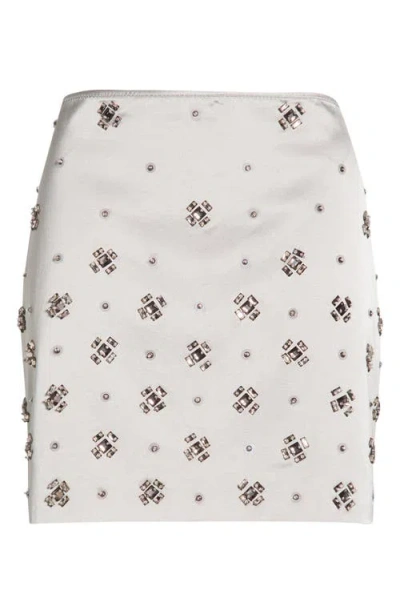 Veronica Beard Olenna Embellished Cotton-blend Miniskirt In Brown