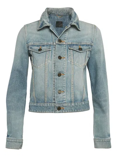 Pre-owned Saint Laurent Appliqué Denim Jacket In Blue