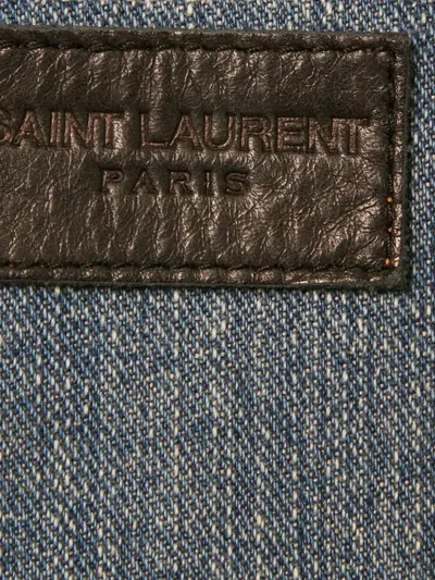 Pre-owned Saint Laurent Appliqué Denim Jacket In Blue