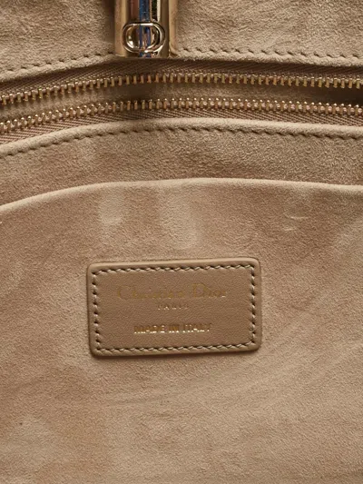 Pre-owned Dior Medium Essential Leather Tote Bag In Neutral
