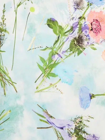 Pre-owned Louis Vuitton Floral-print T-shirt In Blue