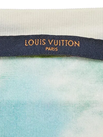 Pre-owned Louis Vuitton Floral-print T-shirt In Blue